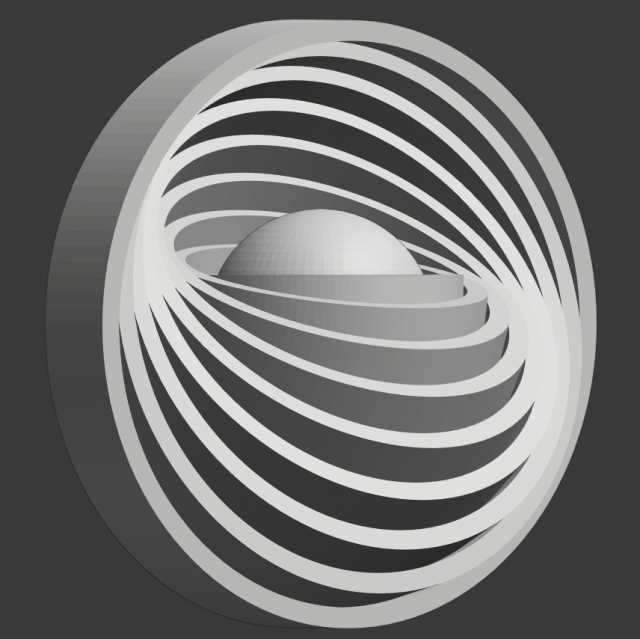 sphere with rotated concentric rings 3D 프린트 모델 .c4d .max .obj .3ds .fbx .stl .blend 