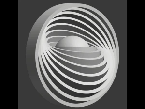 sphere with rotated concentric rings 3D Print Model