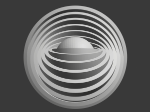 sphere with rotated concentric rings 3D 프린트 모델