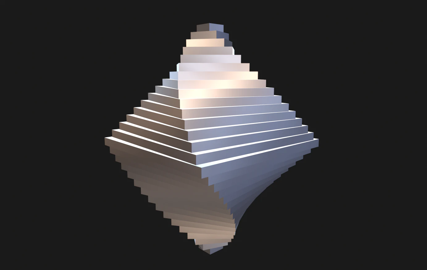 double pyramid spiral vortex octahedron 3D Print Model .c4d .max .obj .3ds .fbx .stl .blend