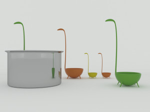 cucharones y cucharas de dinosaurio 3D Model