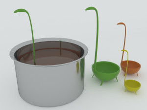 cucharones y cucharas de dinosaurio 3D Model