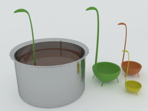 cucharones y cucharas de dinosaurio 3D Model