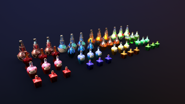 potion pack 3D 模型 .c4d .max .obj .3ds .fbx .stl .blend 