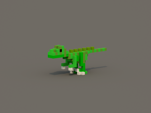 dinosaur voxel low poly pack Model 3D