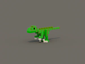 dinosaur voxel low poly pack 3D Model