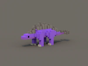 dinosaur voxel low poly pack 3D Model