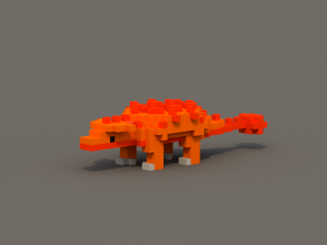 dinosaur voxel low poly pack Model 3D