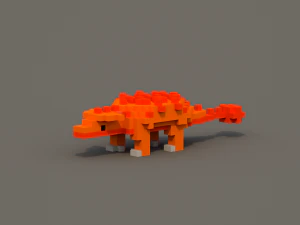 dinosaur voxel low poly pack 3D Model