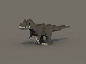 dinosaur voxel low poly pack 3D Model