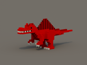 dinosaur voxel low poly pack Model 3D