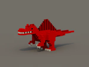 dinosaur voxel low poly pack 3D Model