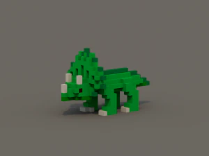 dinosaur voxel low poly pack 3D Model