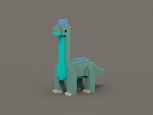 dinosaur voxel low poly pack Model 3D