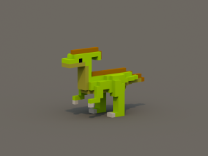 dinosaur voxel low poly pack Model 3D