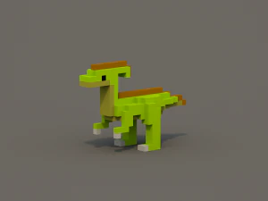 dinosaur voxel low poly pack 3D Model