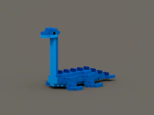 dinosaur voxel low poly pack 3D Model
