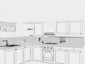 mountain kitchen calasella Modelo 3D