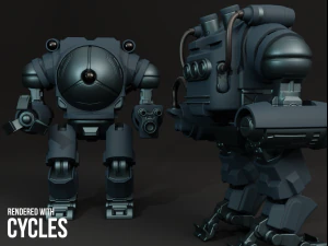 sci-fi assault eye robot 3D Model