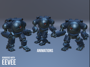 sci-fi assault eye robot 3D Model
