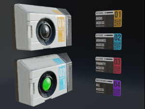 sci-fi keycard and scanner for doors Modelo 3D