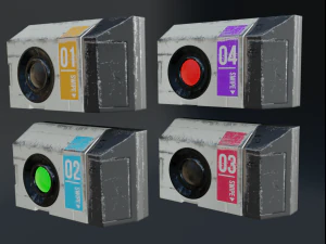 sci-fi keycard and scanner for doors 3D Model