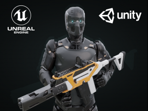 Assault Robot Rigged 3D Model