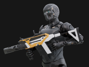 Assault Robot Rigged 3D Model