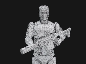 Assault Robot Rigged 3D Model