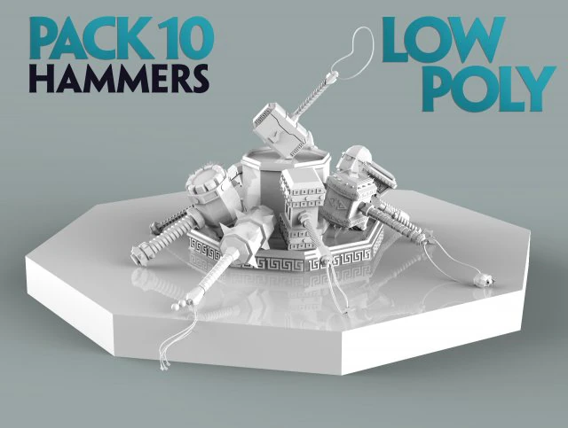 hammers 3D Model .c4d .max .obj .3ds .fbx .stl .blend 