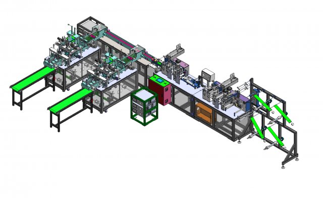 kf94 fully automatic fish type folding mask making machine 3D Model .c4d .max .obj .3ds .fbx .stl .blend 
