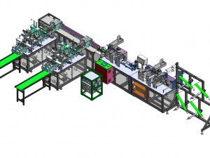 kf94 fully automatic fish type folding mask making machine 3D 模型