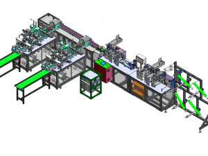 M&aacute;quina para fabricar mascarillas plegables tipo pez totalmente autom&aacute;tica kf94 Modelo 3D