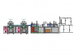 kf94 fully automatic fish type folding mask making machine 3D Model