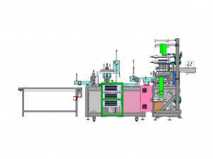 kf94 fully automatic fish type folding mask making machine 3D Model