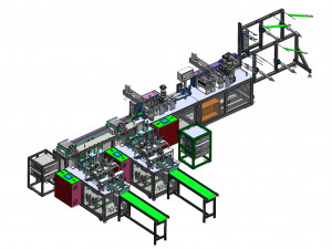 kf94 fully automatic fish type folding mask making machine 3D Model
