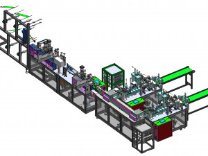 kf94 fully automatic fish type folding mask making machine 3D Model