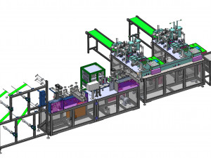 kf94 fully automatic fish type folding mask making machine 3D Model