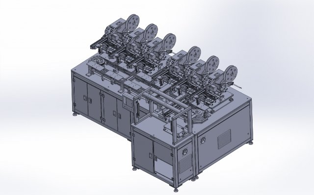 6 location fitting machines production auto-loading chapter 6 circulating film labeling machine 3d Modelo 3D .c4d .max .obj .3ds .fbx .stl .blend 
