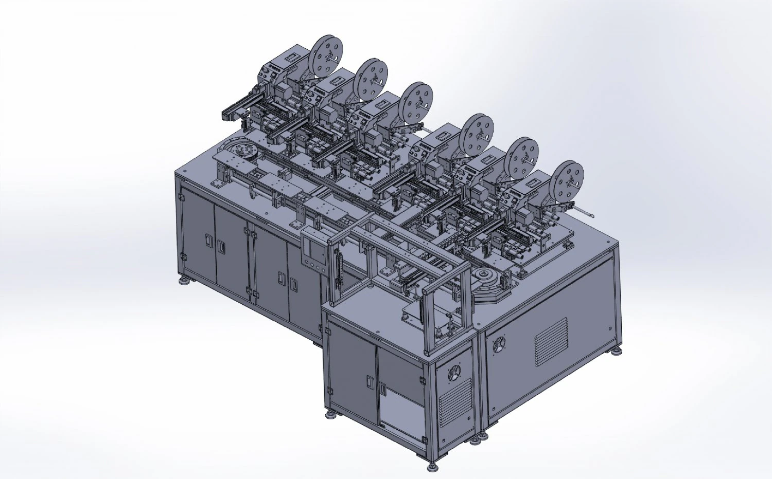 6 location fitting machines production auto-loading chapter 6 circulating film labeling machine 3d 3D Model .c4d .max .obj .3ds .fbx .stl .blend