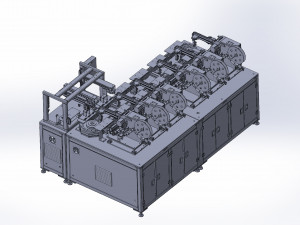 6 location fitting machines production auto-loading chapter 6 circulating film labeling machine 3d Modelo 3D