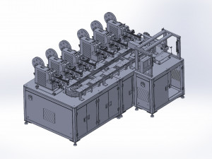 6 location fitting machines production auto-loading chapter 6 circulating film labeling machine 3d Modelo 3D