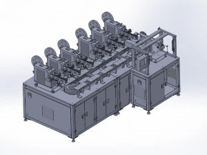 6 location fitting machines production auto-loading chapter 6 circulating film labeling machine 3d 3D Model