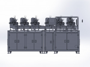 6 location fitting machines production auto-loading chapter 6 circulating film labeling machine 3d Modelo 3D