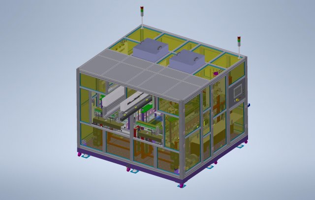 10-18 inch lcd panel packaging automatic dual placement packaging unit s inventor design Modelo 3D .c4d .max .obj .3ds .fbx .stl .blend 