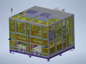 10-18 inch lcd panel packaging automatic dual placement packaging unit s inventor design Modelo 3D