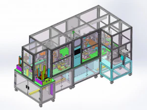 automazione del caricamento automatico del vassoio e dell'impianto del limite inferiore, erogazione UV e ispezione ccd Modello 3D