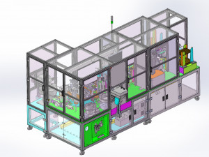 tray auto-loading and lower-limit implantation automation uv dispensing and ccd inspection Modelo 3D