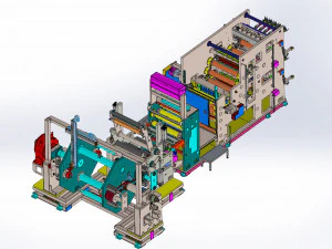 Lithium Battery Electrode Slitter Machine 3D Model
