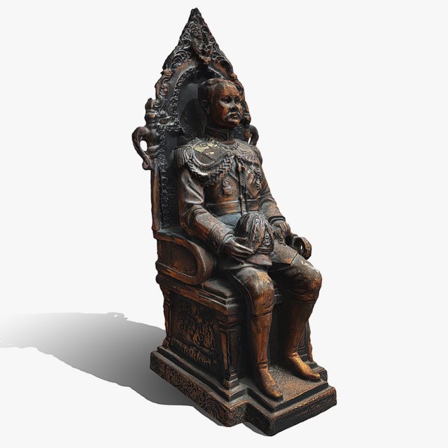 King statue 3D Модель .c4d .max .obj .3ds .fbx .stl .blend 